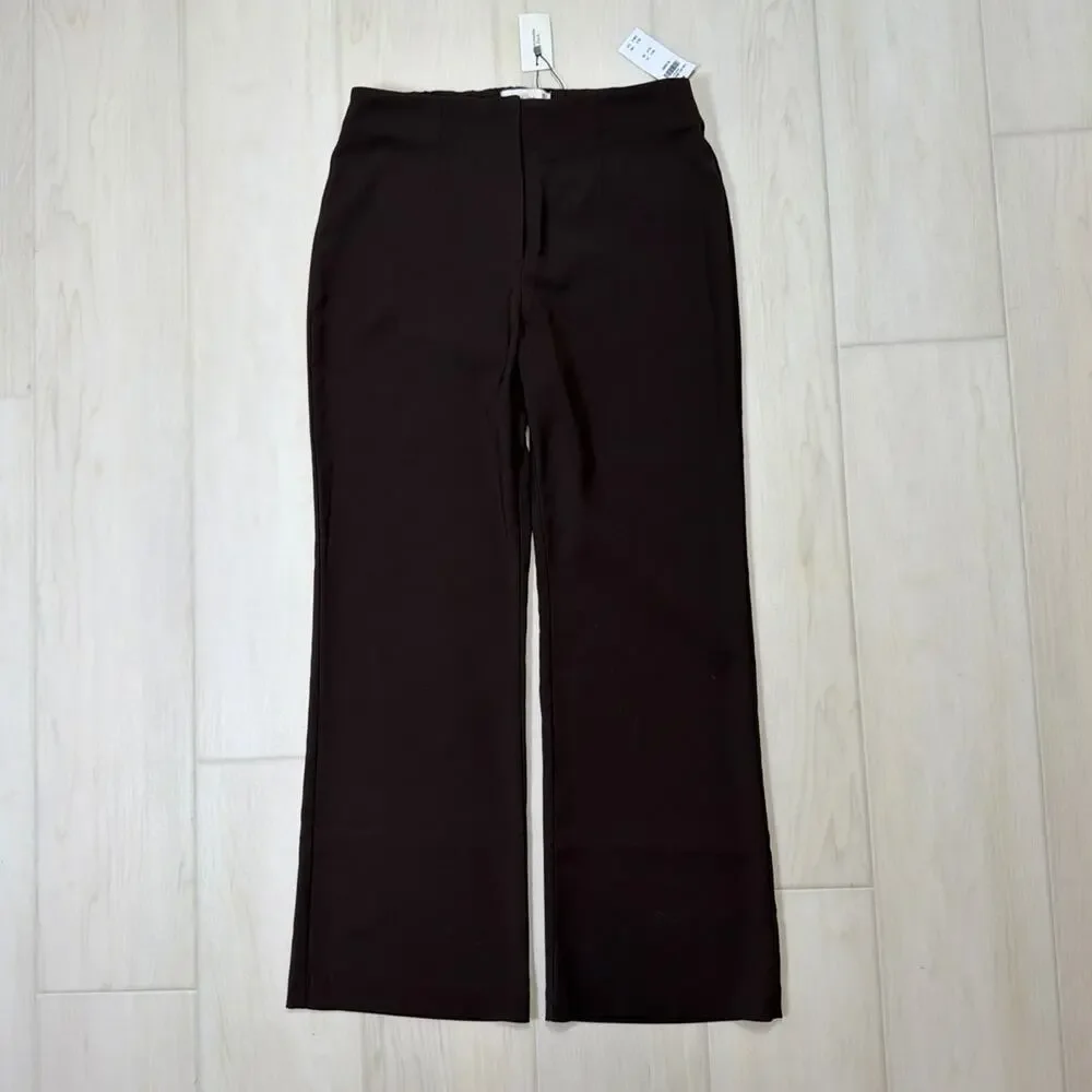 Abercrombie HR Slim Boot Trouser Dark Brown Tailored Dress Pant NWT Size XS